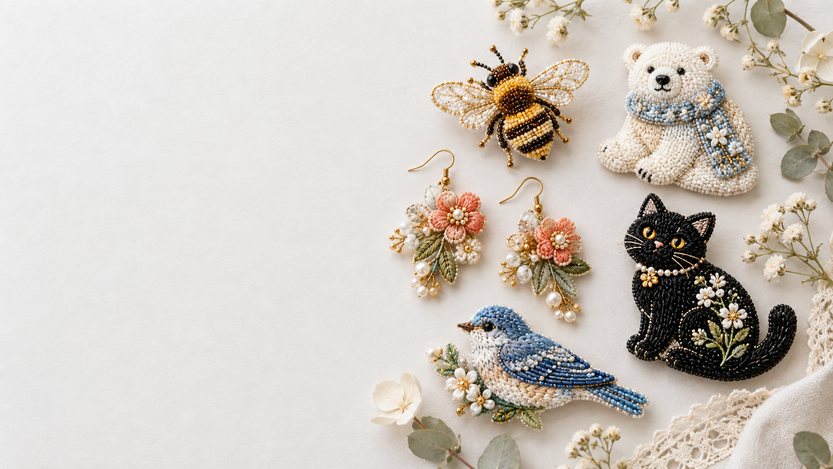 刺繍アクセサリー