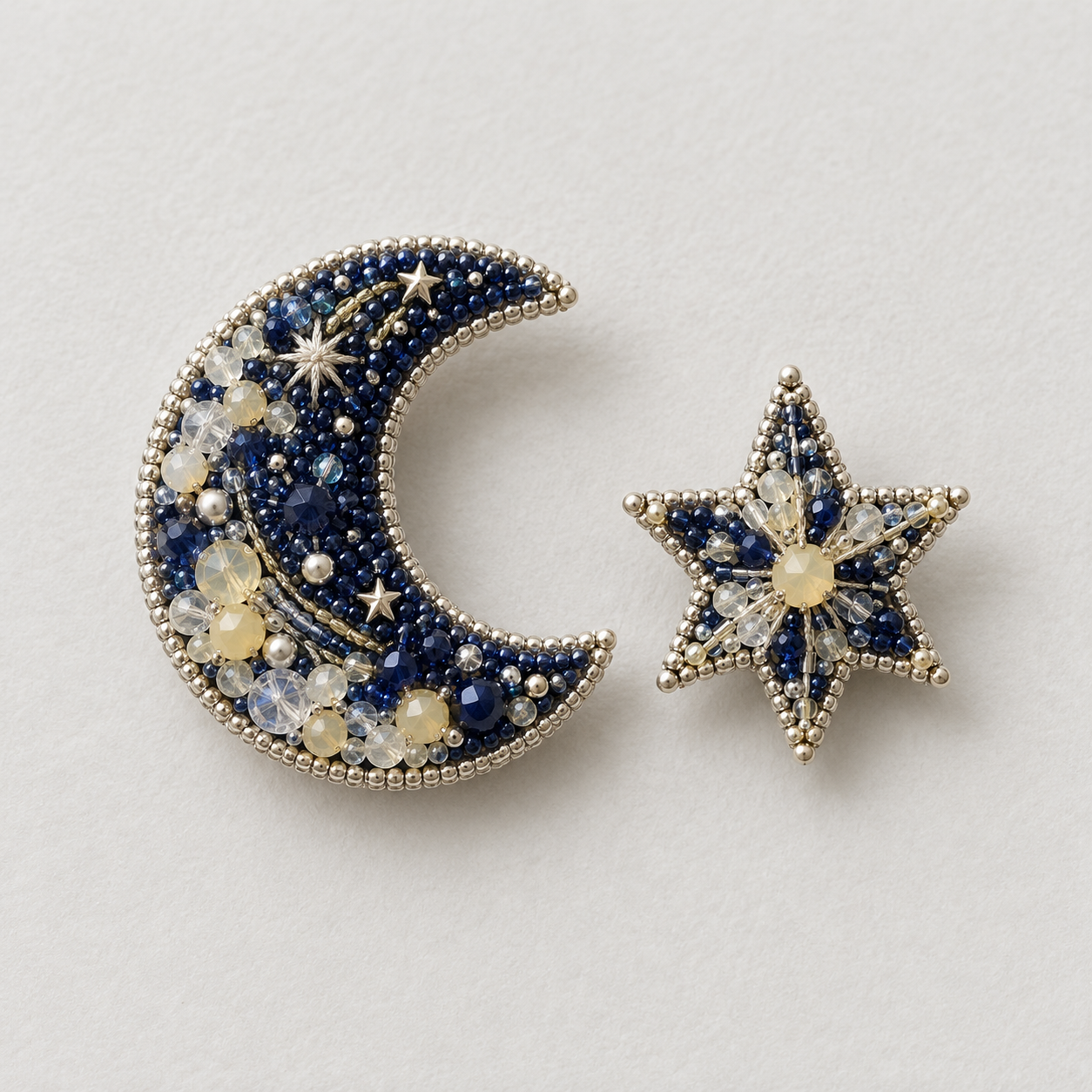 月と星｜ビーズ刺繍ピンセット