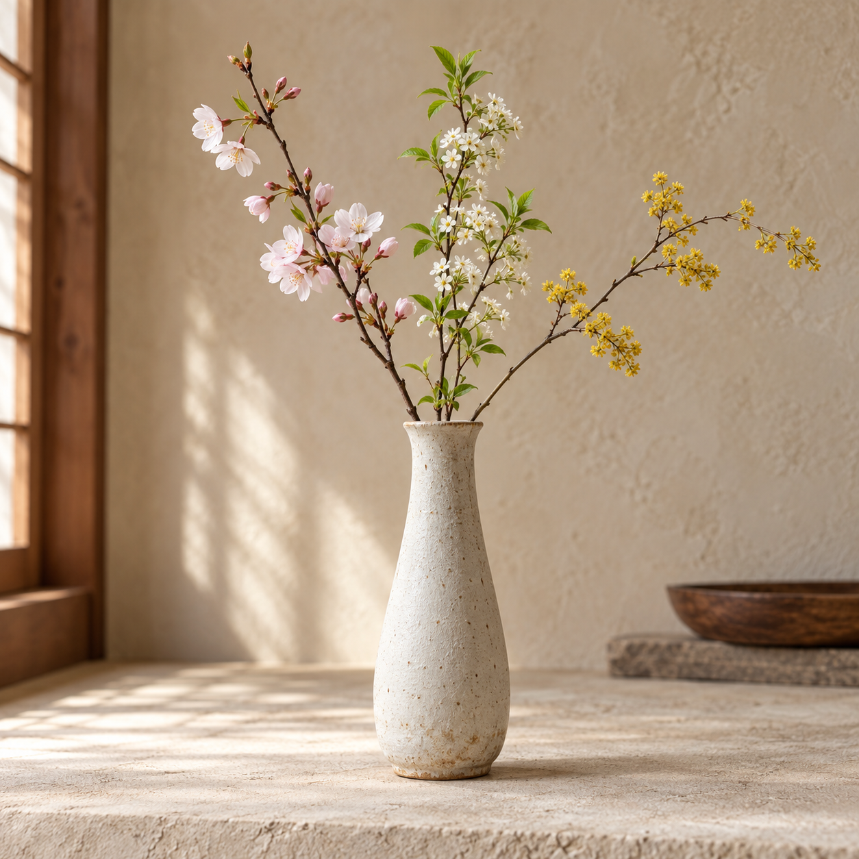 線の花器｜白