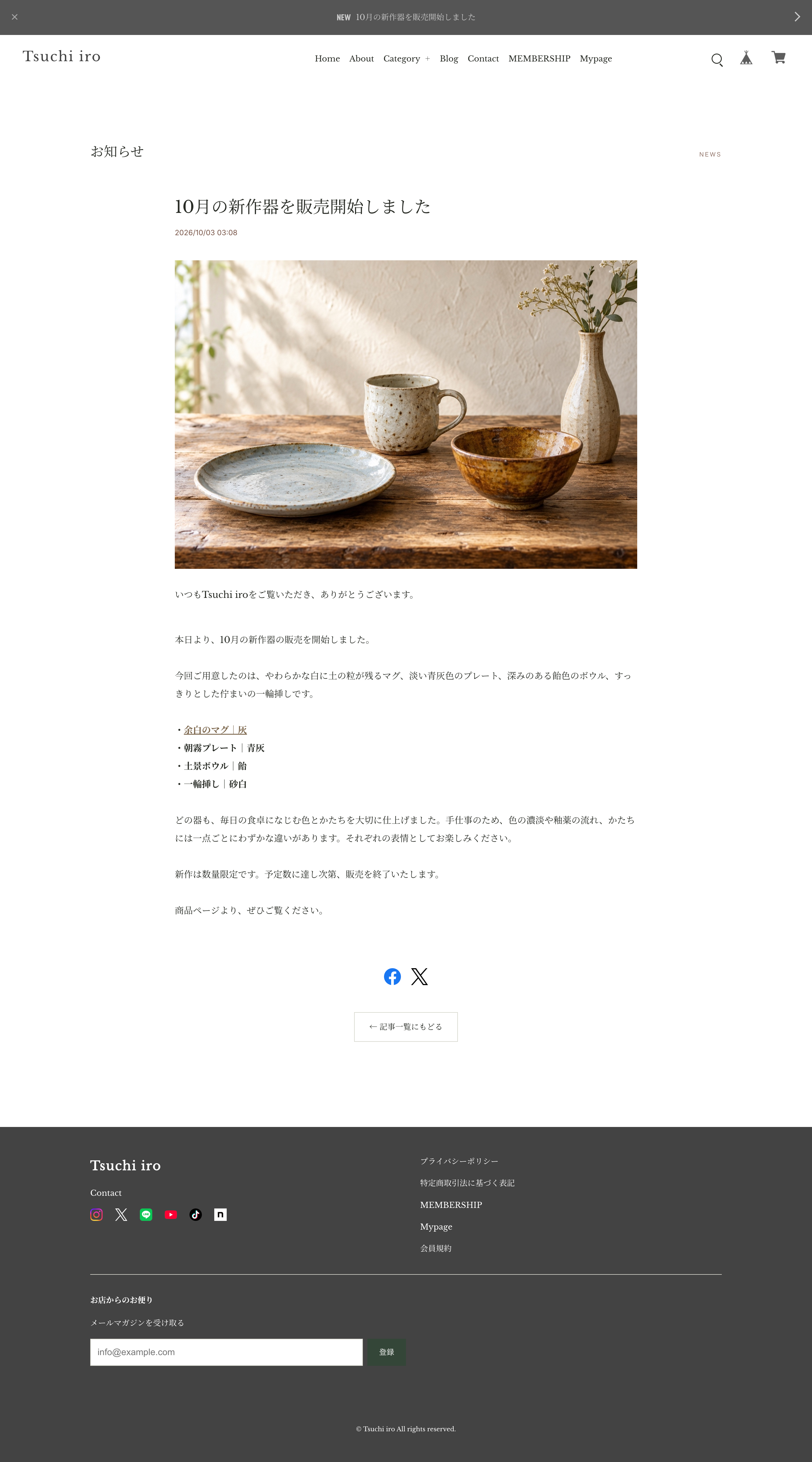 ブログページの表示例